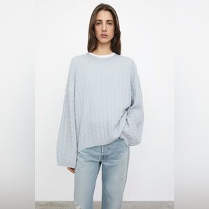 Toteme Banker Blue Cashmere Cable Knit Sweater